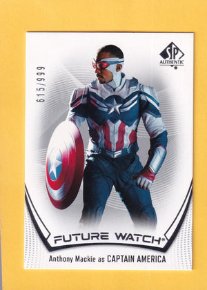 2024 Upper Deck Marvel Disney Plus SP Authentic Future Watch #FW-6 Anthony Mackie as Captain America NM-MT+ 615/999  Image 1
