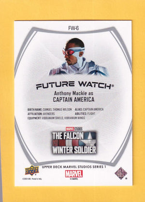 2024 Upper Deck Marvel Disney Plus SP Authentic Future Watch #FW-6 Anthony Mackie as Captain America NM-MT+ 615/999  Image 2