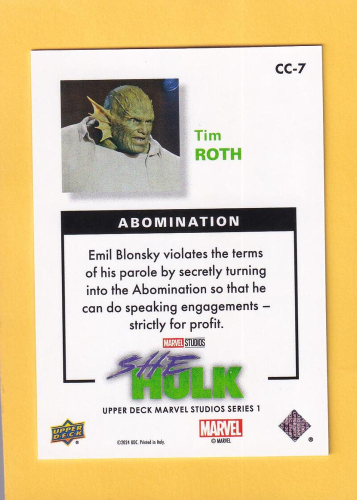 2024 Upper Deck Marvel Disney Plus '95 Collector's Choice SE Retros #CC-7 Tim Roth as Abomination NM-MT+  Image 2