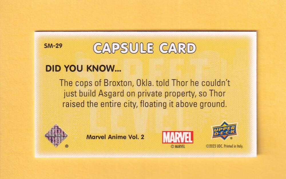 2023 Upper Deck Marvel Anime Vol. 2 Capsule Cards Street Level Minis #SM-29 Broxton OK NM-MT+ Image 2