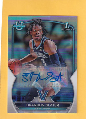 2022-23 Bowman University Chrome Prospect Autograph Refractor #30 Brandon Slater 1st Bowman NM-MT+ Auto 364/499 Villanova Image 1