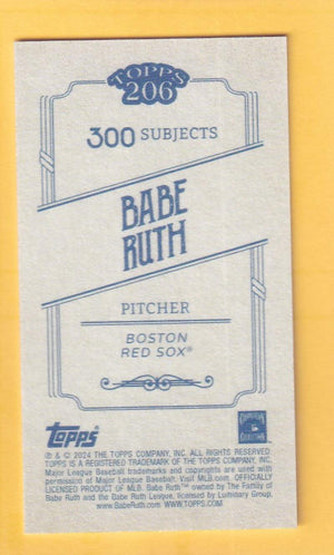 2024 Topps T206 #NNO Babe Ruth NM-MT+ Boston Red Sox Image 2