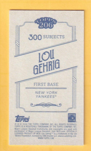 2024 Topps T206 #NNO Lou Gehrig NM-MT+ New York Yankees Image 2