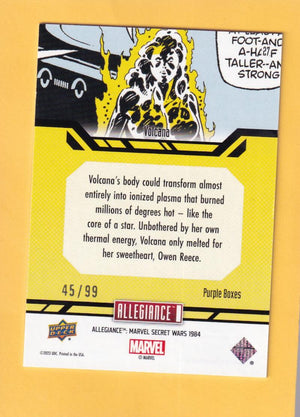 2024 Marvel Allegiance Secret Wars Purple #27 Volcana NM-MT+ 45/99  Image 2