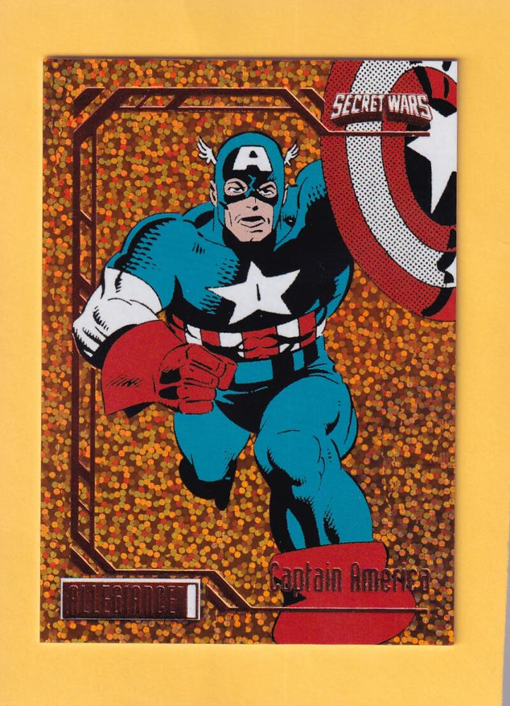 2024 Marvel Allegiance Secret Wars Orange Glitter #19 Captain America NM-MT+ 158/199  Image 1