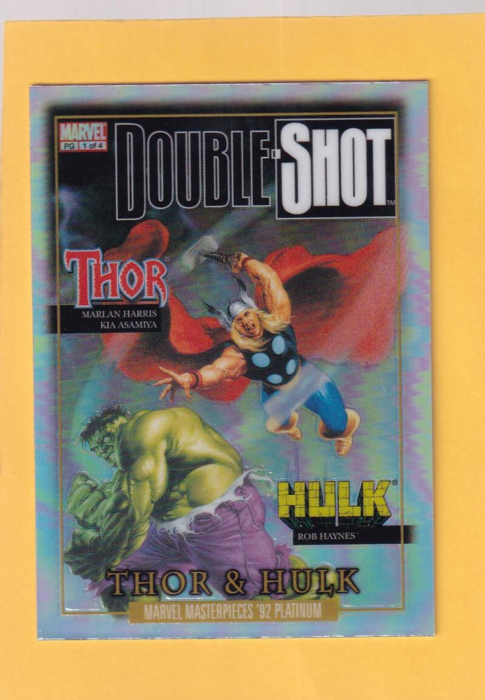 2024 Marvel Masterpieces '92 Platinum Fantastic Covers Double Shot Rainbow #FC-10 Hulk & Thor NM-MT+  Image 1