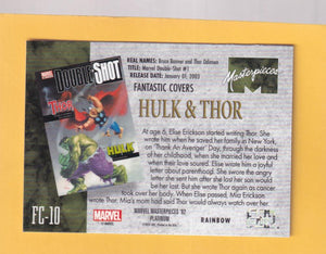 2024 Marvel Masterpieces '92 Platinum Fantastic Covers Double Shot Rainbow #FC-10 Hulk & Thor NM-MT+  Image 2