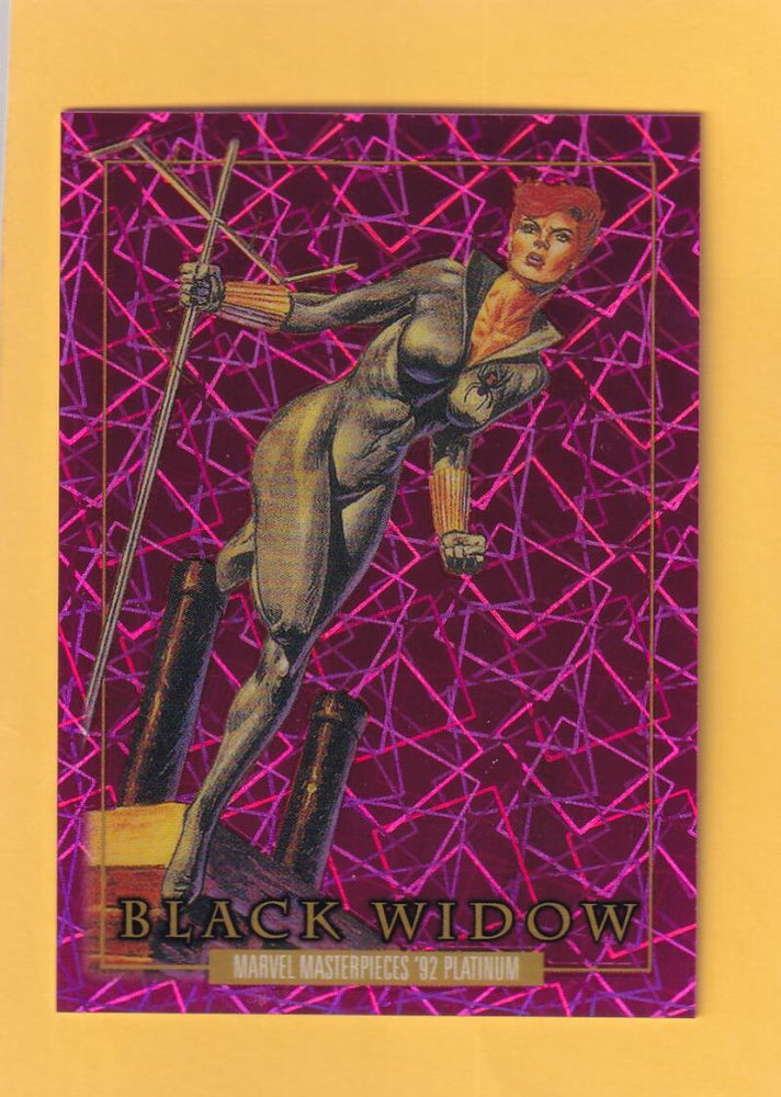 2024 Marvel Masterpieces '92 Platinum Pink Lasers #3 Black Widow NM-MT+ 608/992  Image 1