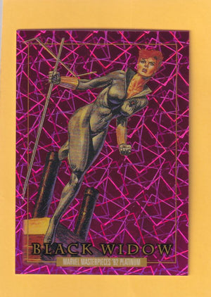 2024 Marvel Masterpieces '92 Platinum Pink Lasers #3 Black Widow NM-MT+ 608/992  Image 1