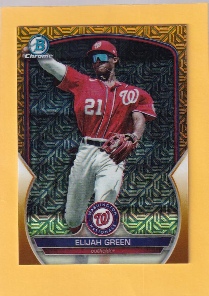 2023 Bowman Chrome Prospects Refractor Gold #BCP-214 Elijah Green NM-MT+ 48/50 Washington Nationals Image 1