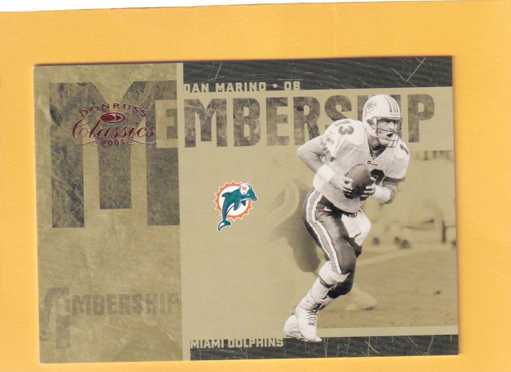 2005 Donruss Classics Membership Bronze #MS5 Dan Marino NM-MT 769/1000 Miami Dolphins Image 1