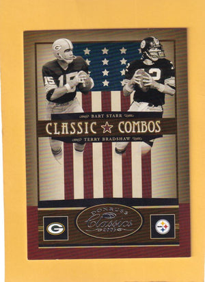 2005 Donruss Classics Classic Combos Silver #7 Terry Bradshaw/Bart Starr NM-MT 35/250 Green Bay Packers Image 1