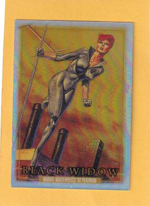 2024 SkyBox Marvel Masterpieces '92 Platinum Rainbow #3 Black Widow NM-MT+  Image 1