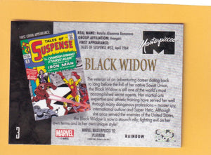 2024 SkyBox Marvel Masterpieces '92 Platinum Rainbow #3 Black Widow NM-MT+  Image 2