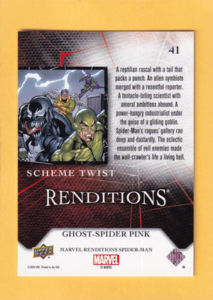 2024 Upper Deck Marvel Renditions Spider-Man Ghost-Spider Pink #41 Scheme Twist NM-MT+ 122/199  Image 2