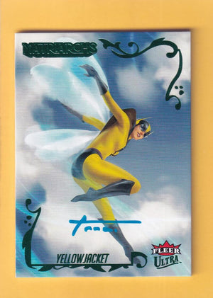 2024 Fleer Ultra Marvel Matriarchs Green Foil Autographs #97 Anna Moshak (Yellowjacket) NM-MT+ Auto 14/80  Image 1