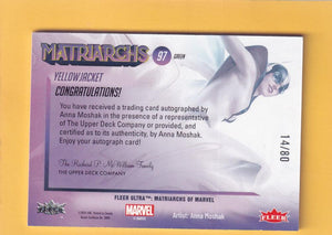 2024 Fleer Ultra Marvel Matriarchs Green Foil Autographs #97 Anna Moshak (Yellowjacket) NM-MT+ Auto 14/80  Image 2