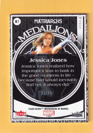 2024 Fleer Ultra Marvel Matriarchs Medallions Titian #M-7 Jessica Jones NM-MT+ 33/75  Image 2