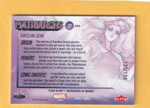 2024 Fleer Ultra Marvel Matriarchs Black Foil #21 Karolina Dean NM-MT+ 135/194  Image 2