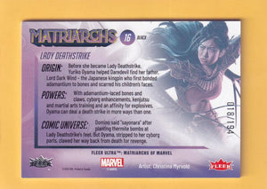2024 Fleer Ultra Marvel Matriarchs Black Foil #16 Lady Deathstrike NM-MT+ 18/194  Image 2