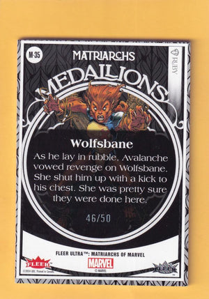 2024 Fleer Ultra Marvel Matriarchs Medallions Ruby Red #M-35 Wolfsbane NM-MT+ 46/50  Image 2