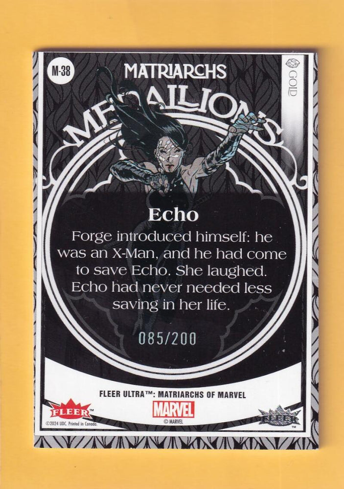 2024 Fleer Ultra Marvel Matriarchs Medallions Gold #M-38 Echo NM-MT+ 85/200  Image 2