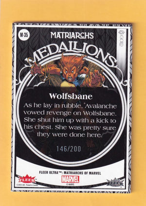 2024 Fleer Ultra Marvel Matriarchs Medallions Gold #M-35 Wolfsbane NM-MT+ 146/200  Image 2