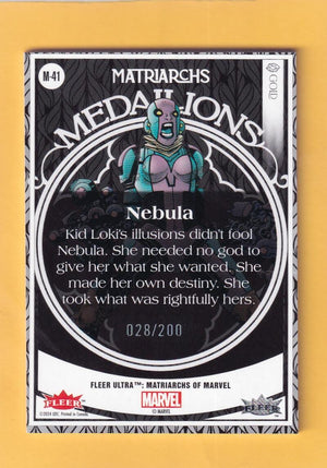 2024 Fleer Ultra Marvel Matriarchs Medallions Gold #M-41 Nebula NM-MT+ 28/200  Image 2
