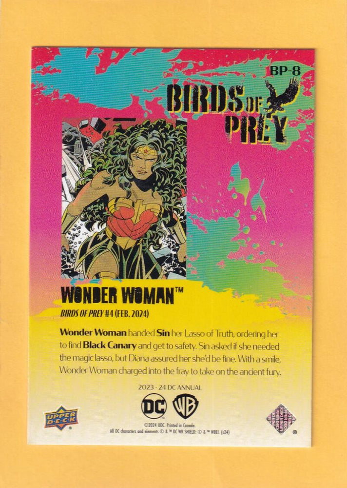 2023-24 Upper Deck DC Annual Birds Of Prey #BP-8 Wonder Woman NM-MT+  Image 2