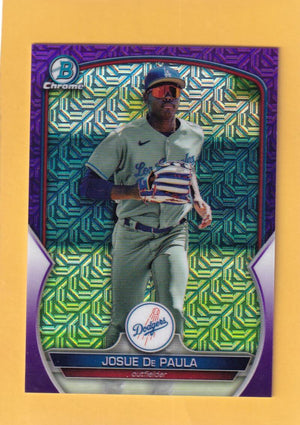 2023 Bowman Chrome Prospects Refractor Purple #BCP-172 Josue De Paula NM-MT+ 197/299 Los Angeles Dodgers Image 1