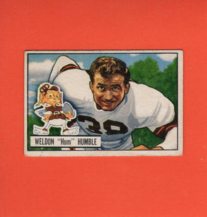 1951 Bowman #1 Weldon Humble VG+ Very Good+ RC Rookie Cleveland Browns #33427 Image 1