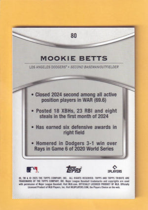 2025 Topps Tribute #80 Mookie Betts NM-MT+ Los Angeles Dodgers  Image 2