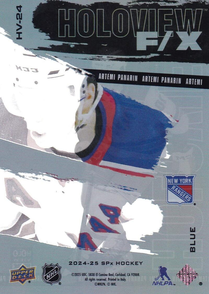 2024-25 Upper Deck SPX Holoview F/X Blue #HV-24 Artemi Panarin NM-MT+ 35/399 New York Rangers  Image 2