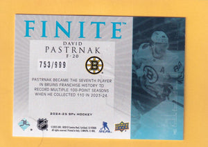 2024-2025 Upper Deck SPX Finite #F-20 David Pastrnak NM-MT+ 753/999 Boston Bruins  Image 2