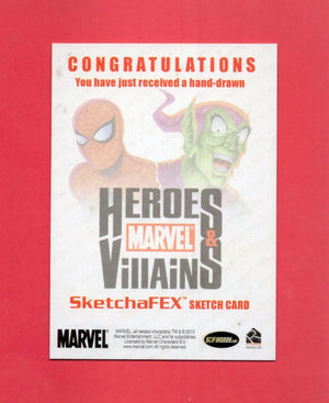 2010 Rittenhouse Marvel Heroes and Villains Sketch # Thor Hela EX/NM 1/1  Image 2