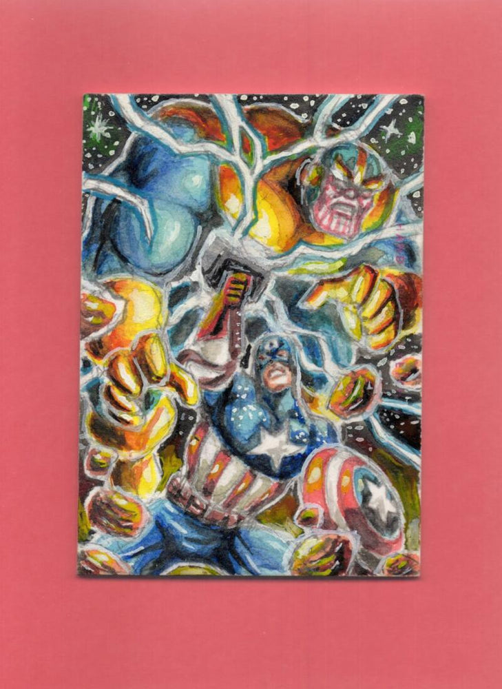 2024 Finding Unicorn Sketch # Captain America Thanos EX/NM 1/1  Image 1