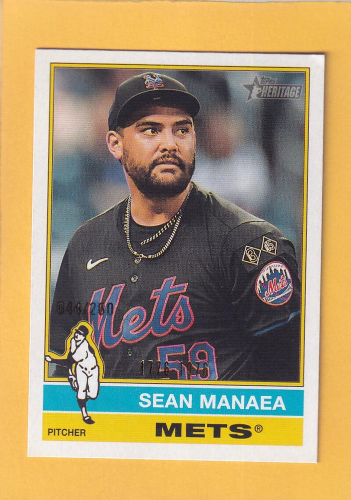 2025 Topps Heritage Bicentennial #168 Sean Manaea NM-MT+ 44/200 New York Mets Image 1