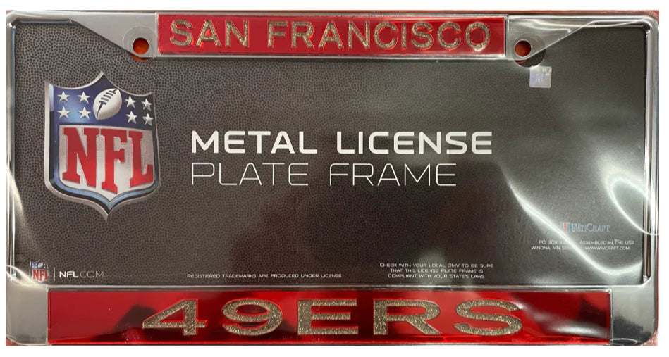 San Francisco 49ers Metal License Plate Frame