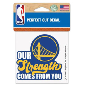 
                
                    Load image into Gallery viewer, Golden State Warriors Our Strength Comes From You Perfect Cut Decal
                
            