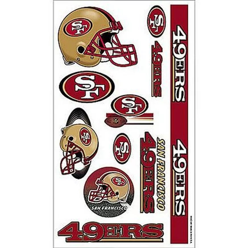 
                
                    Load image into Gallery viewer, Wincraft 49ers Temporary Tattoo Sheet
                
            