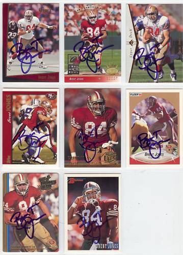 Brent Jones San Francisco 49ers Autographed Trading card Image 1