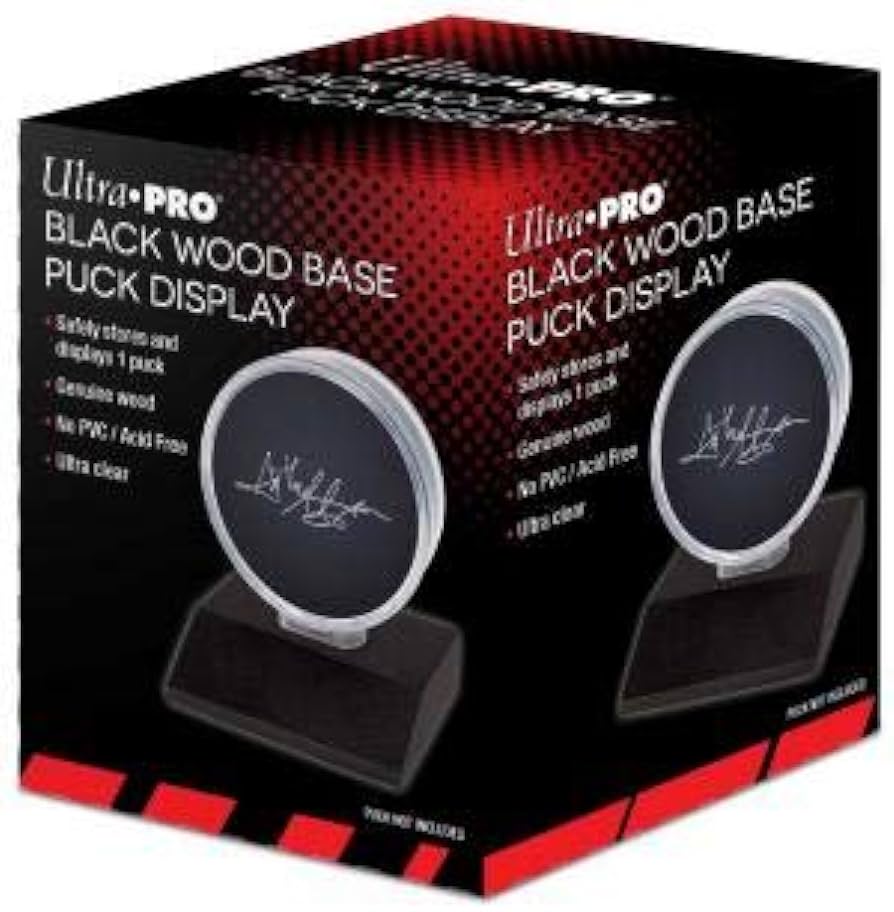 Ultra Pro Dark Wood Base Puck Display