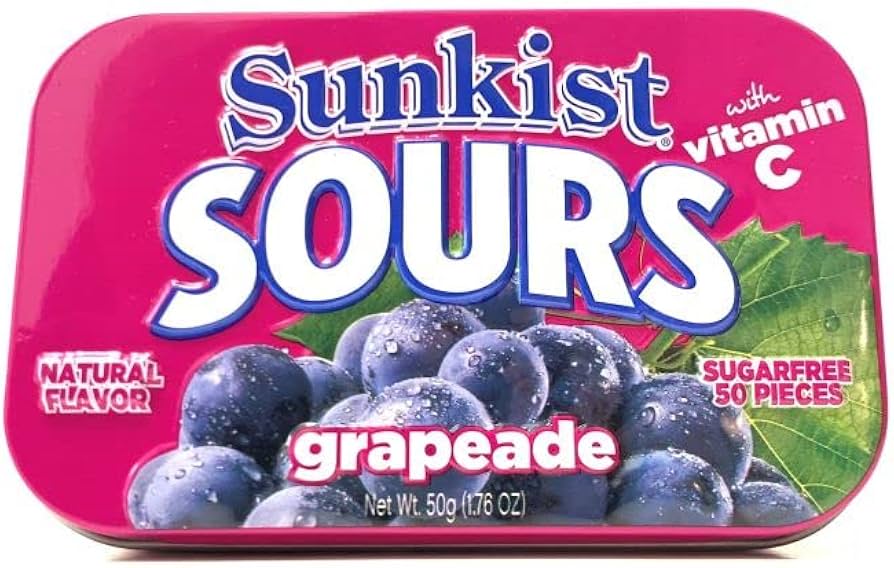 Sunkist Sours Grape Candy Tin