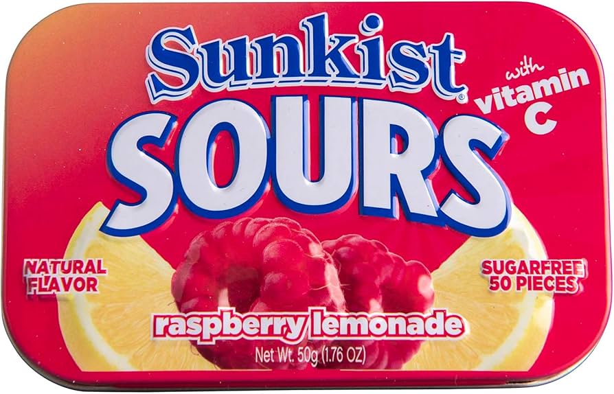 Sunkist Sours Candy Raspberry Lemonade Tin