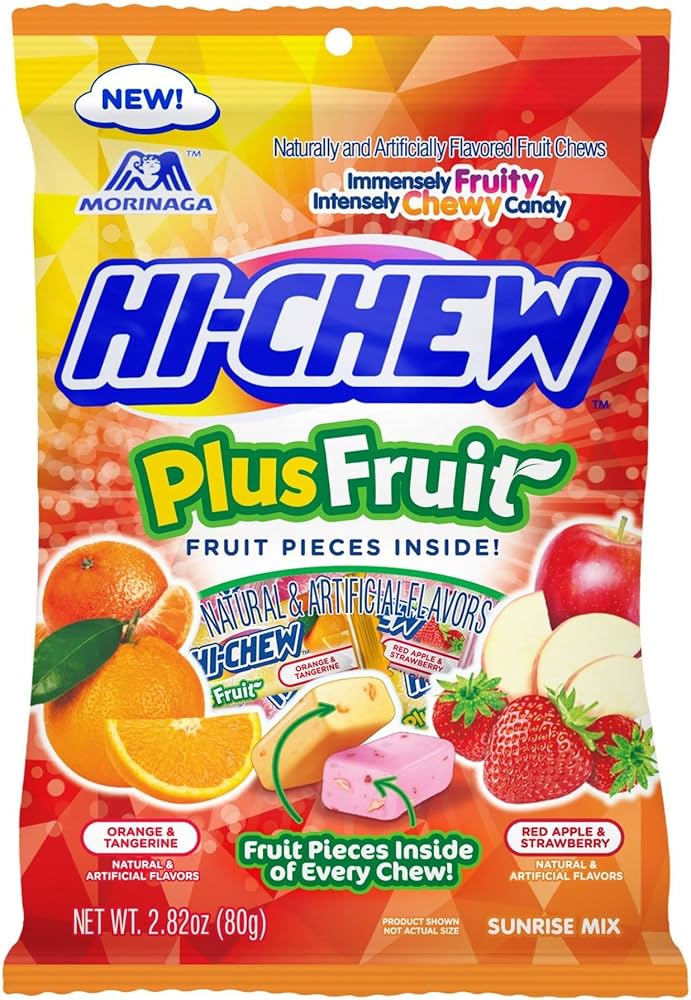 Hi Chew Plus Fruit 2.82oz Bag