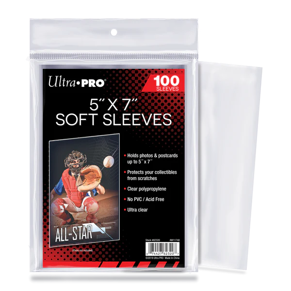 Ultra Pro 5" X 7" Soft Sleeves Pack (100 Sleeves)