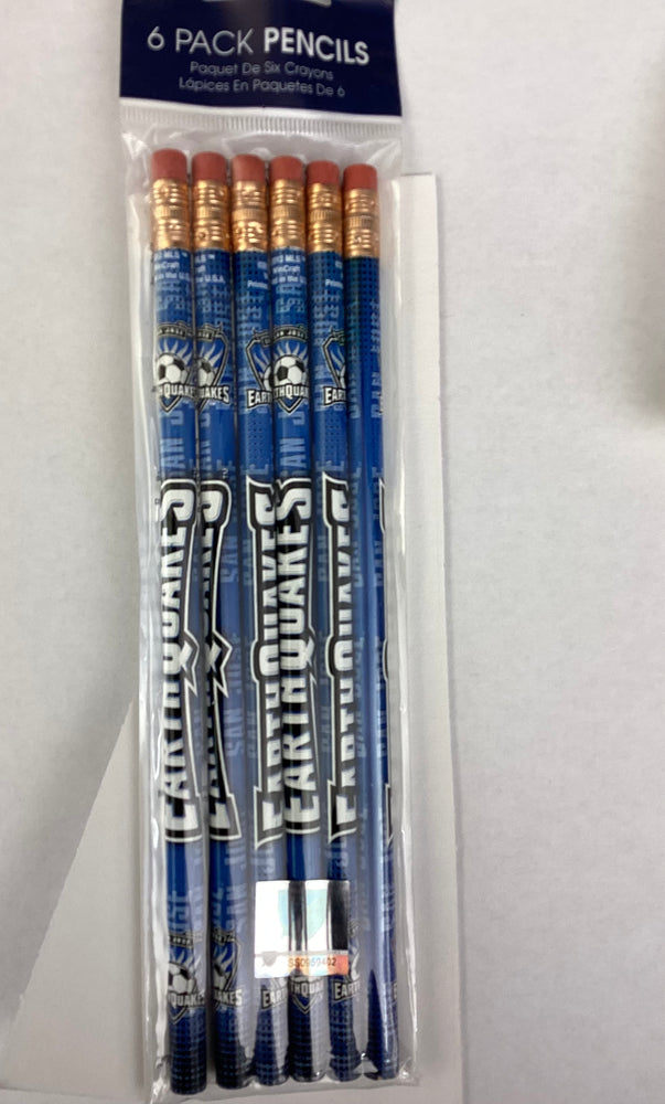 San Jose Earthquakes 6 Pack Pencils