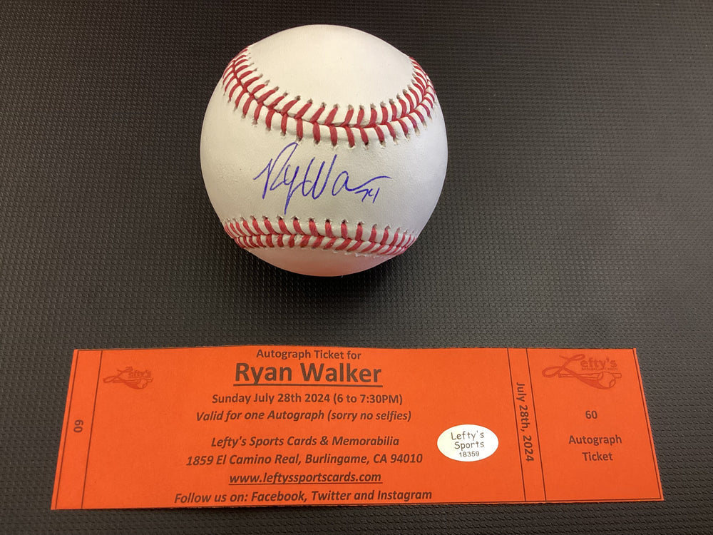 Ryan Walker San Francisco Giants Autographed Baseball