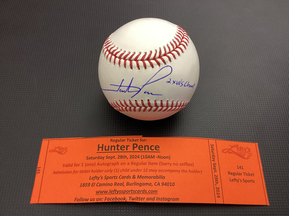 Hunter Pence "2x WS Champ" San Francisco Giants Autographed Baseball