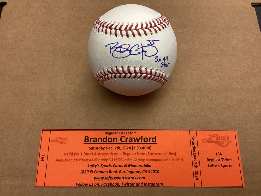 Brandon Crawford San Francisco Giants "3x All Star" Autographed Baseball